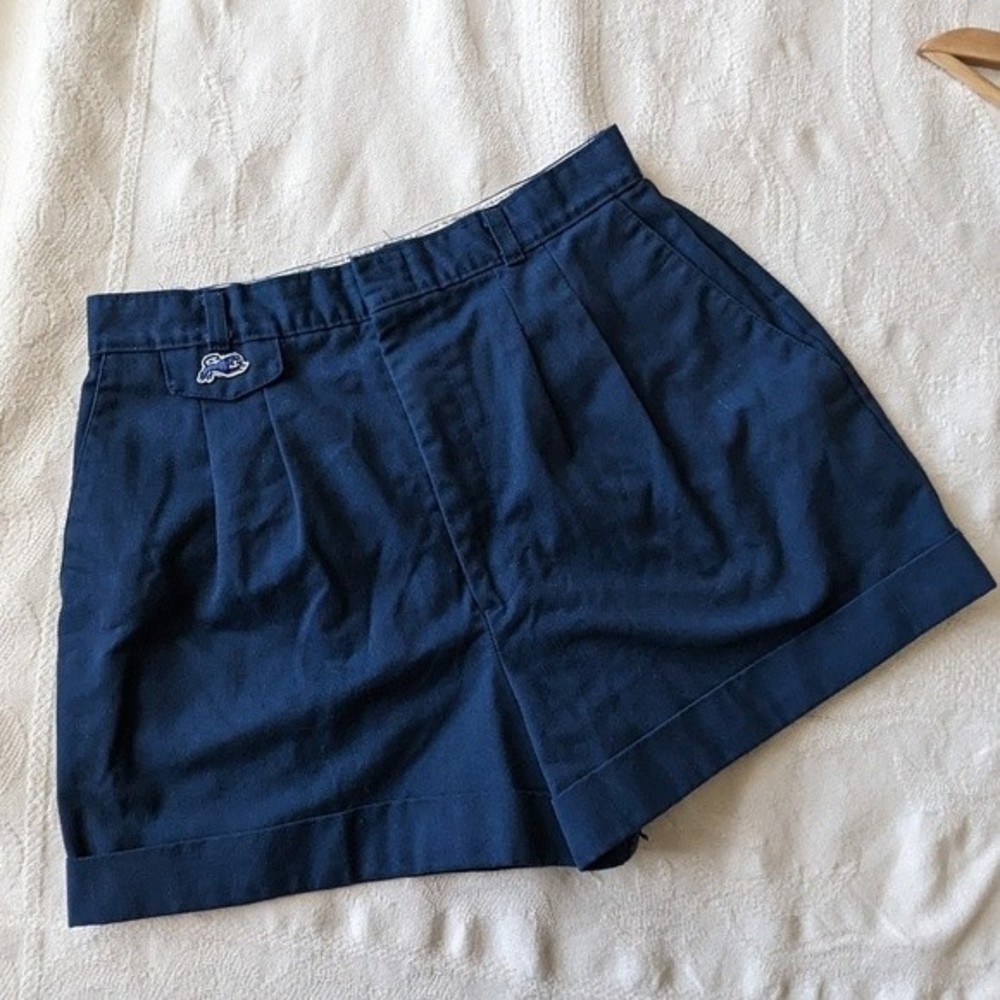 Vintage Garan High Rise Navy Pleated Chino Shorts